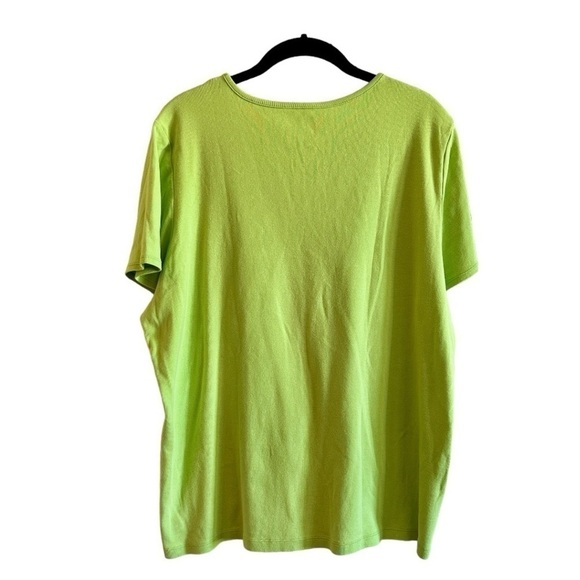 VENEZIA, SHORT SLEEVE T-SHIRT. LIME GREEN, 100% COTTON, RELAXED FIT. SIZE 18/20 - Picture 2 of 3